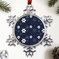 Flower Pattern Texture Metal Large Snowflake Ornament by Grandong