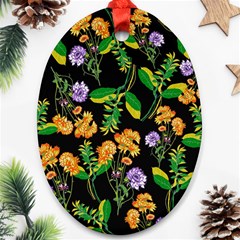 Flower Pattern Art Floral Texture Ornament (Oval)