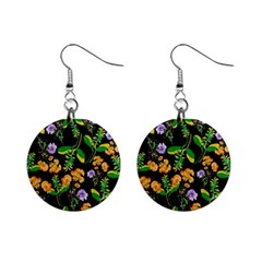 Flower Pattern Art Floral Texture Mini Button Earrings