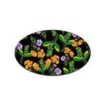 Flower Pattern Art Floral Texture Sticker Oval (10 pack) Front