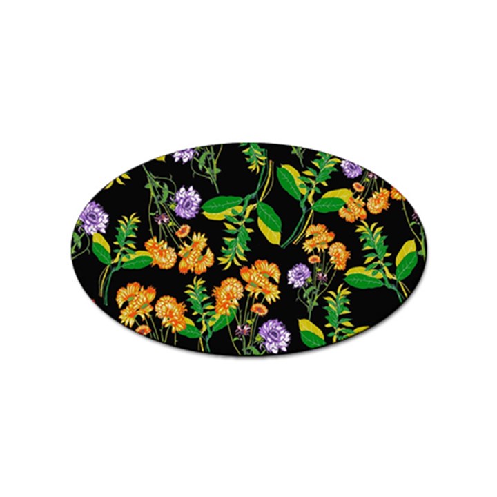 Flower Pattern Art Floral Texture Sticker Oval (10 pack)