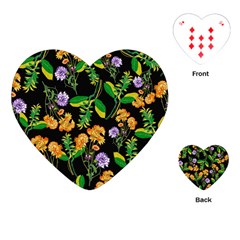 Flower Pattern Art Floral Texture Playing Cards Single Design (Heart)