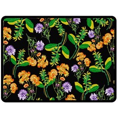 Flower Pattern Art Floral Texture Two Sides Fleece Blanket (large) by Grandong