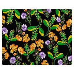 Flower Pattern Art Floral Texture Two Sides Premium Plush Fleece Blanket (medium) by Grandong