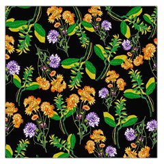 Flower Pattern Art Floral Texture Square Satin Scarf (36  x 36 )