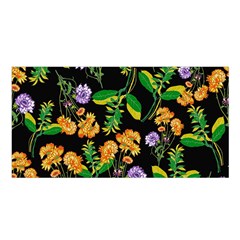 Flower Pattern Art Floral Texture Satin Shawl 45  x 80 