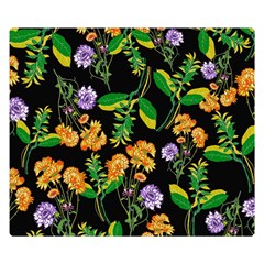 Flower Pattern Art Floral Texture Premium Plush Fleece Blanket (Small)