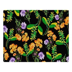 Flower Pattern Art Floral Texture Premium Plush Fleece Blanket (large) by Grandong