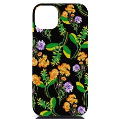 Flower Pattern Art Floral Texture iPhone 14 Plus Black UV Print Case