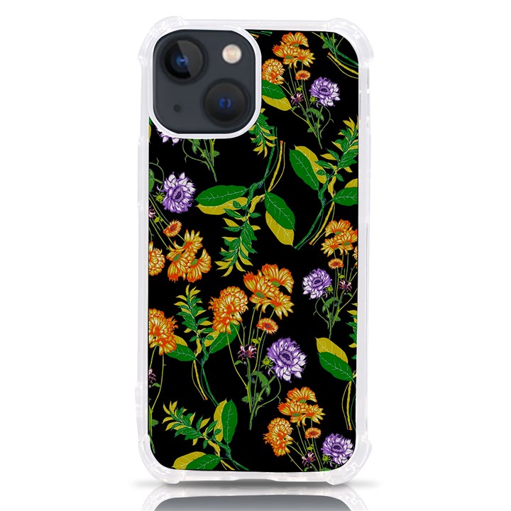 Flower Pattern Art Floral Texture iPhone 13 mini TPU UV Print Case