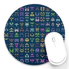 Procedural Generation Digital Art Pattern Round Mousepad by Grandong