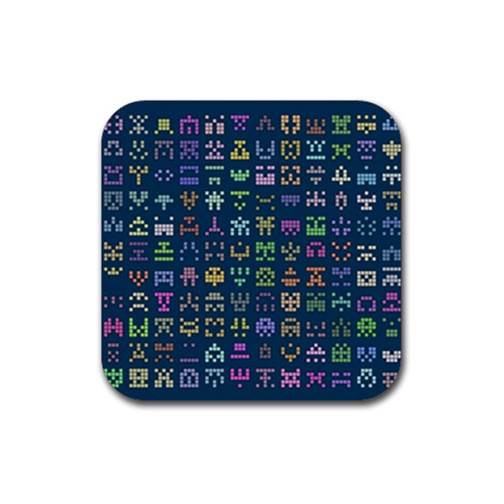 Procedural Generation Digital Art Pattern Rubber Coaster (Square)