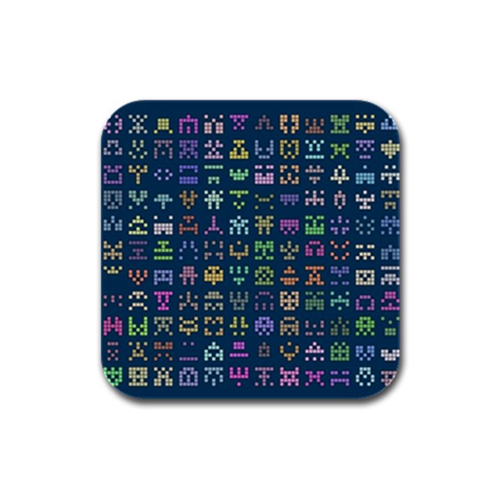 Procedural Generation Digital Art Pattern Rubber Square Coaster (4 pack)