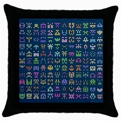 Procedural Generation Digital Art Pattern Throw Pillow Case (black) by Grandong