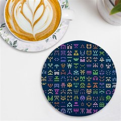 Procedural Generation Digital Art Pattern Uv Print Round Tile Coaster by Grandong