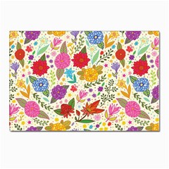 Colorful Flower Abstract Pattern Postcards 5  X 7  (pkg Of 10) by Grandong