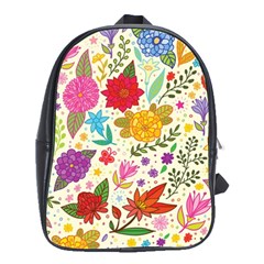 Colorful Flower Abstract Pattern School Bag (large) by Grandong