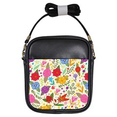 Colorful Flower Abstract Pattern Girls Sling Bag by Grandong