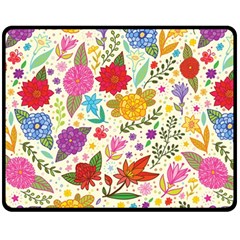 Colorful Flower Abstract Pattern Two Sides Fleece Blanket (medium) by Grandong