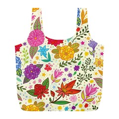 Colorful Flower Abstract Pattern Full Print Recycle Bag (l) by Grandong