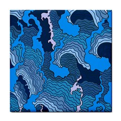 Blue Moving Texture Abstract Texture Tile Coaster by Grandong