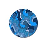 Blue Moving Texture Abstract Texture Magnet 3  (Round) Front