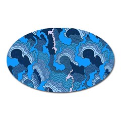 Blue Moving Texture Abstract Texture Oval Magnet