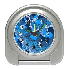 Blue Moving Texture Abstract Texture Travel Alarm Clock