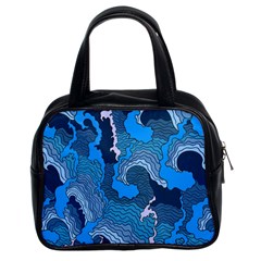 Blue Moving Texture Abstract Texture Classic Handbag (two Sides) by Grandong