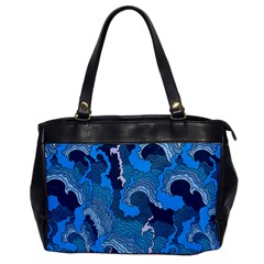 Blue Moving Texture Abstract Texture Oversize Office Handbag by Grandong