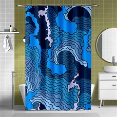 Blue Moving Texture Abstract Texture Shower Curtain 48  X 72  (small)  by Grandong