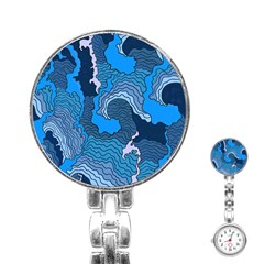 Blue Moving Texture Abstract Texture Stainless Steel Nurses Watch