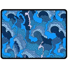 Blue Moving Texture Abstract Texture Two Sides Fleece Blanket (large) by Grandong