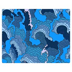 Blue Moving Texture Abstract Texture Two Sides Premium Plush Fleece Blanket (medium) by Grandong