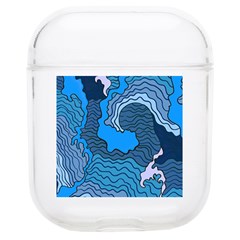 Blue Moving Texture Abstract Texture Airpods 1/2 Case by Grandong