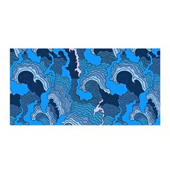 Blue Moving Texture Abstract Texture Satin Wrap 35  x 70 