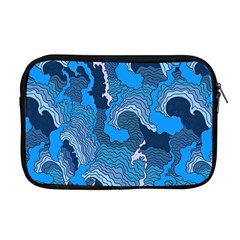 Blue Moving Texture Abstract Texture Apple Macbook Pro 17  Zipper Case by Grandong