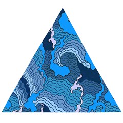 Blue Moving Texture Abstract Texture Wooden Puzzle Triangle