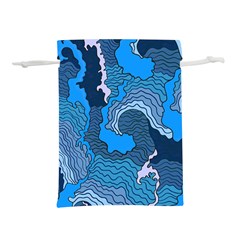 Blue Moving Texture Abstract Texture Lightweight Drawstring Pouch (s) by Grandong