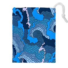 Blue Moving Texture Abstract Texture Drawstring Pouch (4XL)