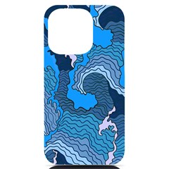 Blue Moving Texture Abstract Texture iPhone 14 Pro Black UV Print Case