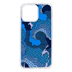 Blue Moving Texture Abstract Texture iPhone 14 Pro Max TPU UV Print Case