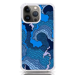 Blue Moving Texture Abstract Texture iPhone 13 Pro TPU UV Print Case