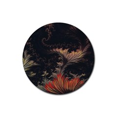 Fractal Digital Art Pattern Rubber Coaster (round) by Grandong