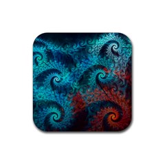 Spiral Abstract Pattern Abstract Rubber Coaster (Square)