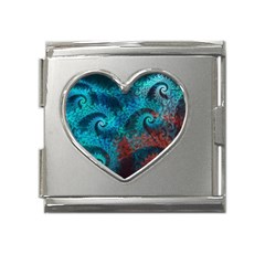 Spiral Abstract Pattern Abstract Mega Link Heart Italian Charm (18mm)