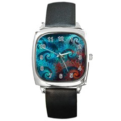 Spiral Abstract Pattern Abstract Square Metal Watch by Grandong