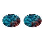 Spiral Abstract Pattern Abstract Cufflinks (Oval) Front(Pair)