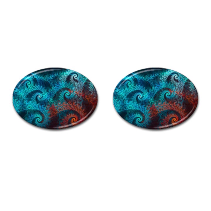 Spiral Abstract Pattern Abstract Cufflinks (Oval)