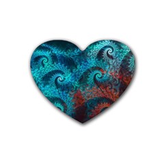 Spiral Abstract Pattern Abstract Rubber Heart Coaster (4 pack)